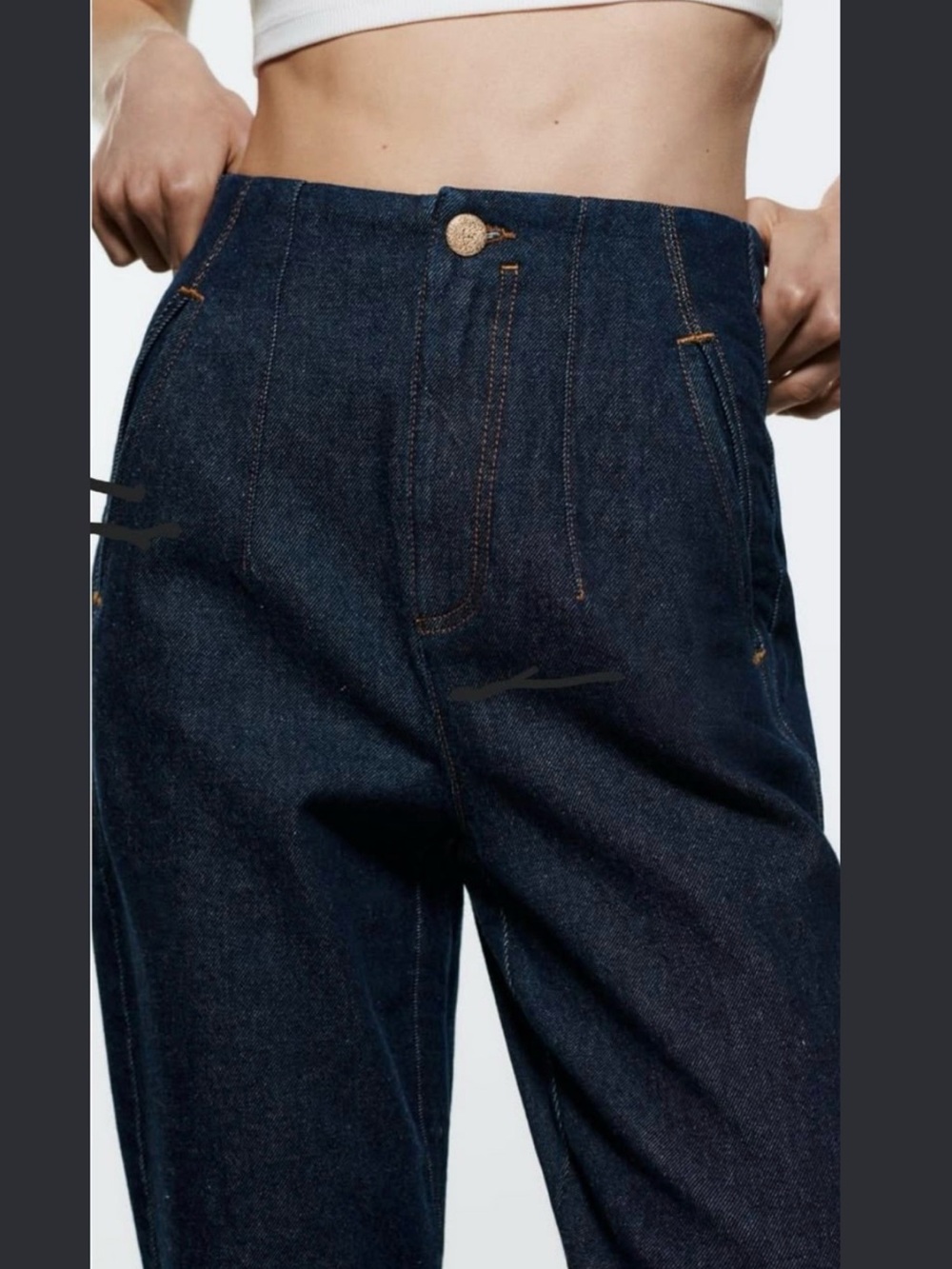 Zara Dark Blue High-Rise Women's Jeans